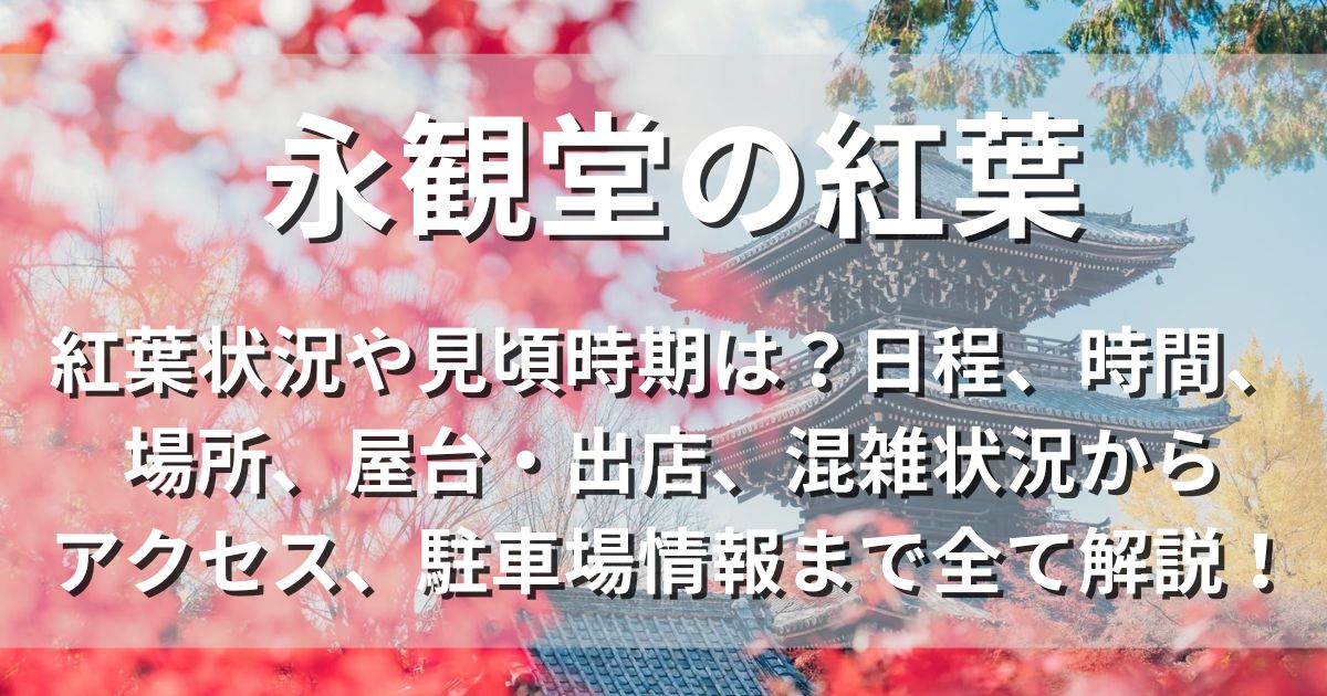 永観堂の紅葉　見頃　日程　場所　アクセス　駐車場