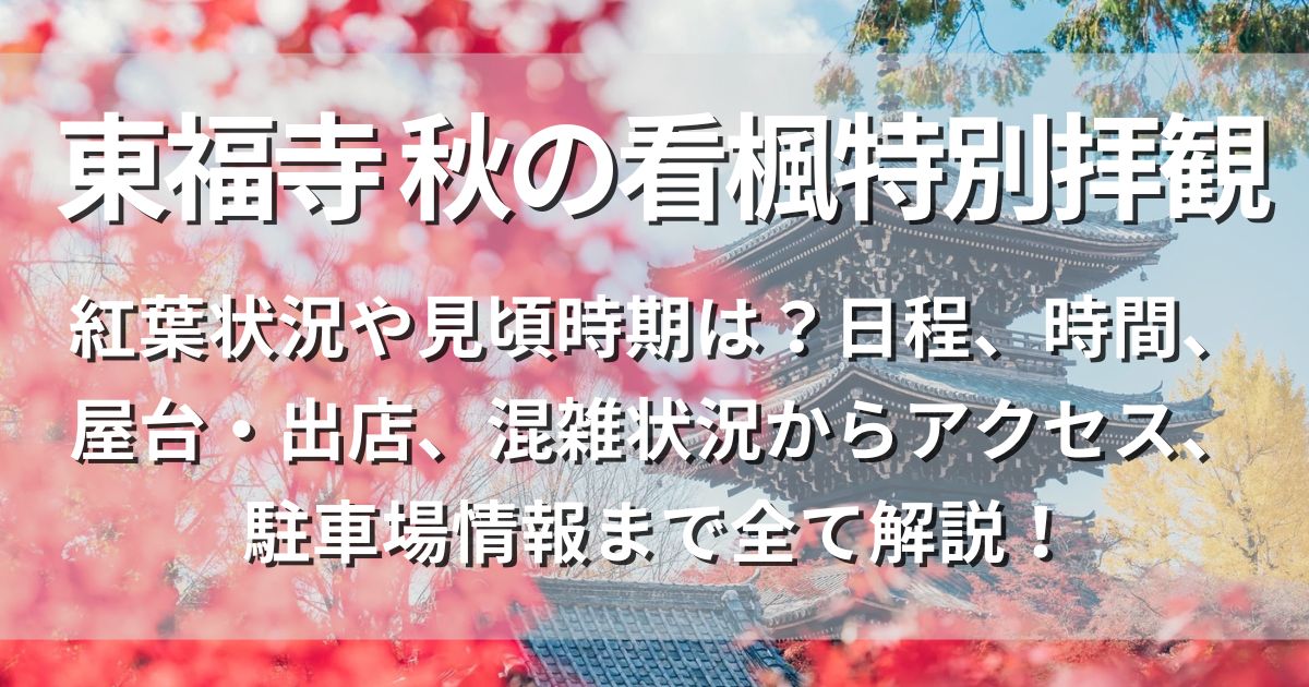 東福寺 秋の看楓特別拝観　見頃　日程　アクセス　駐車場